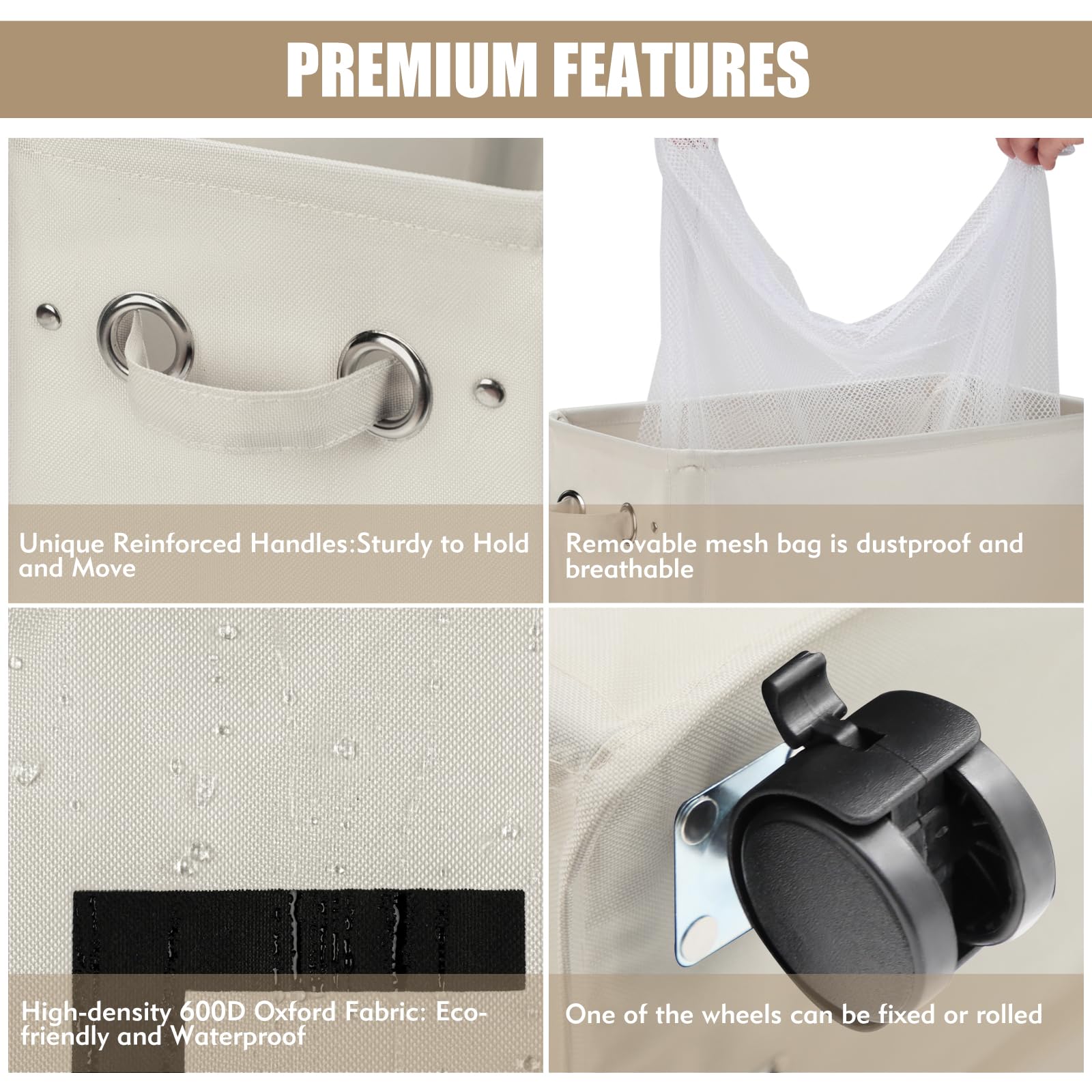 DOKEHOM sturdy metal frame top supports the bag and keeps its shape.
