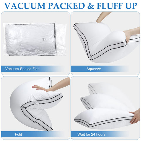 DolceLuna queen pillow size 19 x 28 inches fits standard pillowcases
