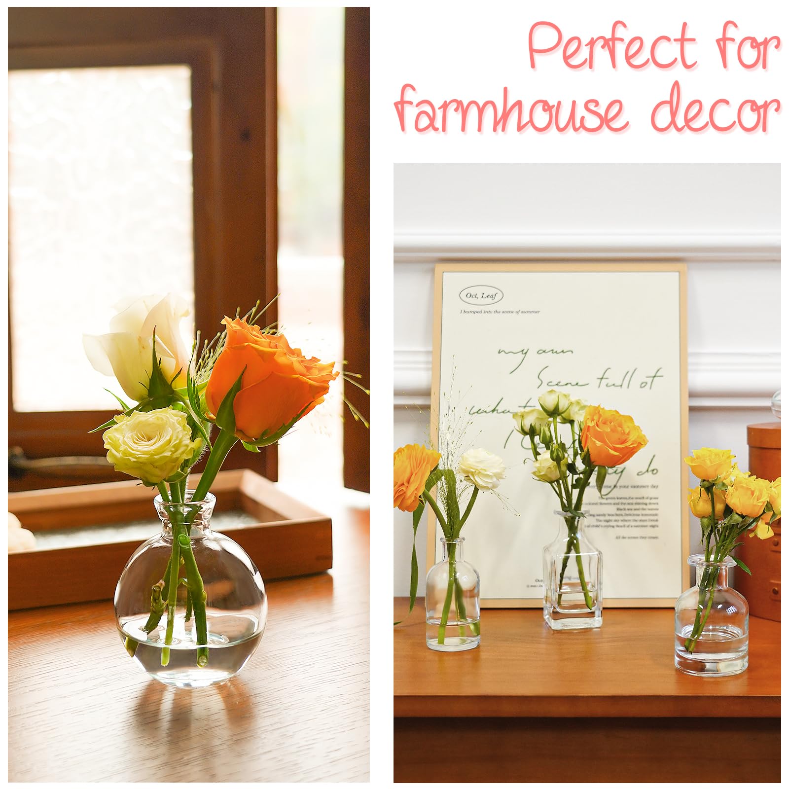 DOLEEYAE bud vases suit modern minimalist or farmhouse shelves