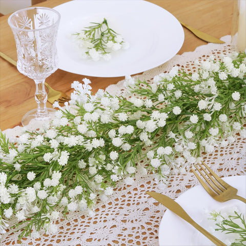 Dolicer artificial baby breath flowers closeup showing lifelike texture for decor
