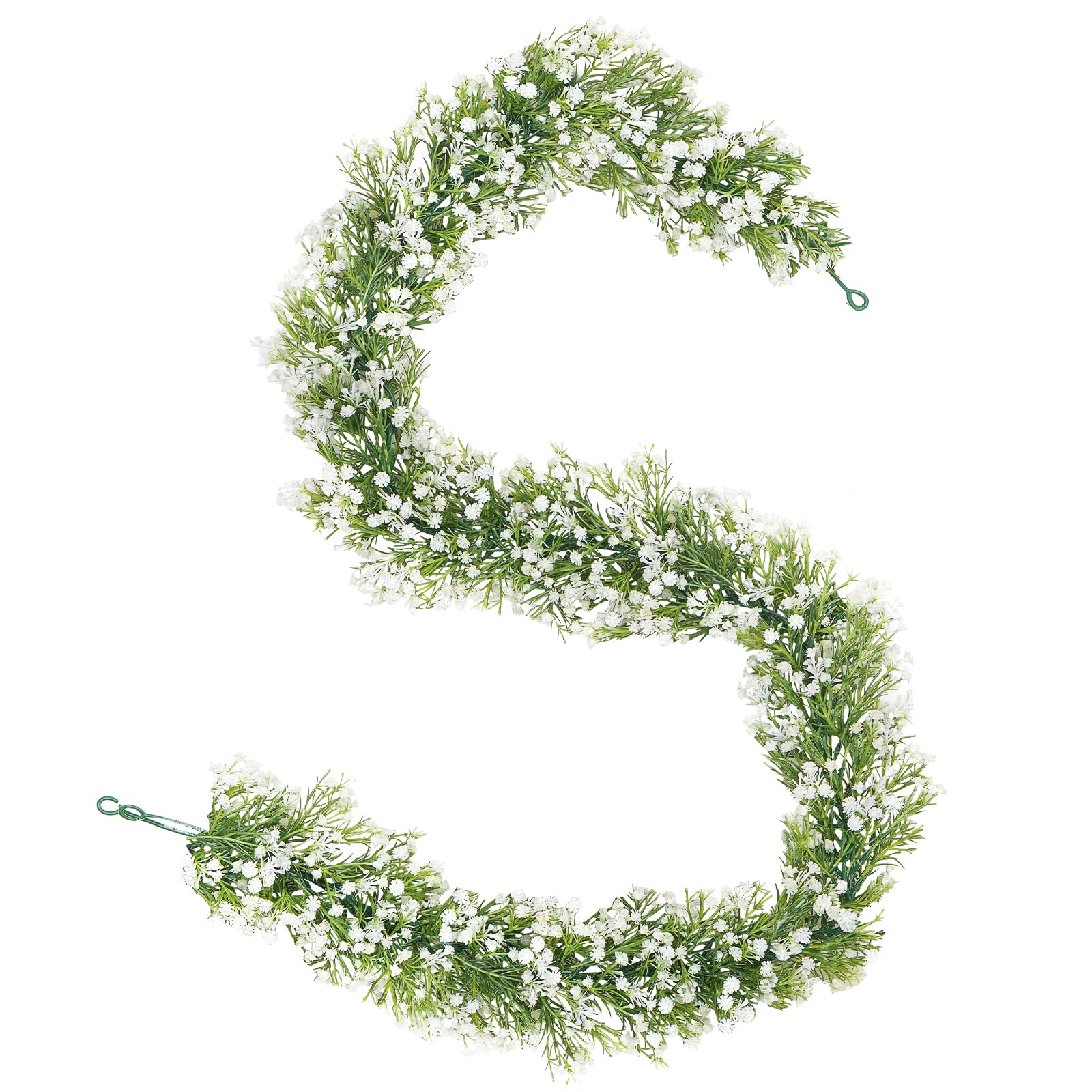 Dolicer Babys Breath garland 6ft white for wedding backdrops and elegant walls