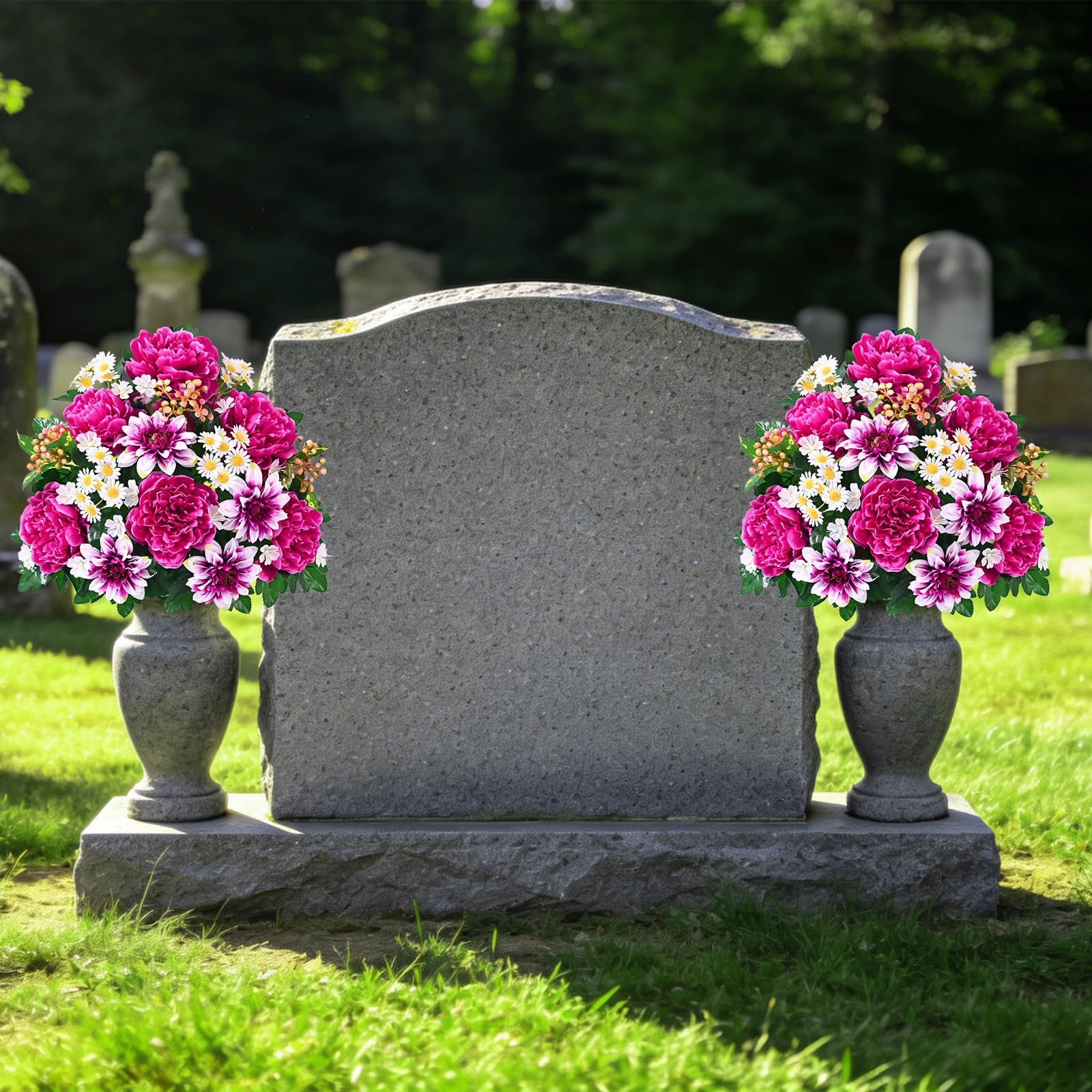 Dolicer durable cemetery flowers provide lasting memorial accents.