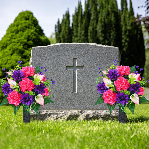 Dolicer easy-assembly silk grave flowers for quick setup