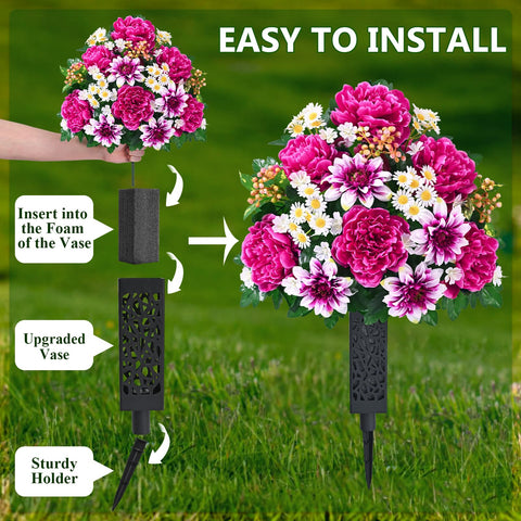 Dolicer easy-install grave flowers save setup time.