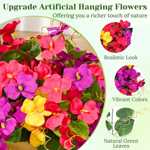 Dolicer hanging basket setup on porch for easy outdoor decoration.