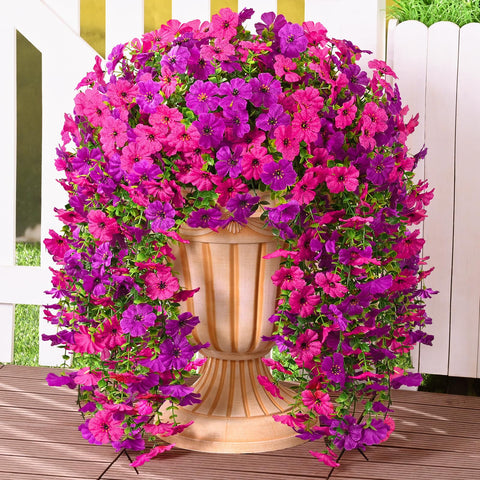 Dolicer outdoor artificial flowers 4-pack for vibrant garden display.