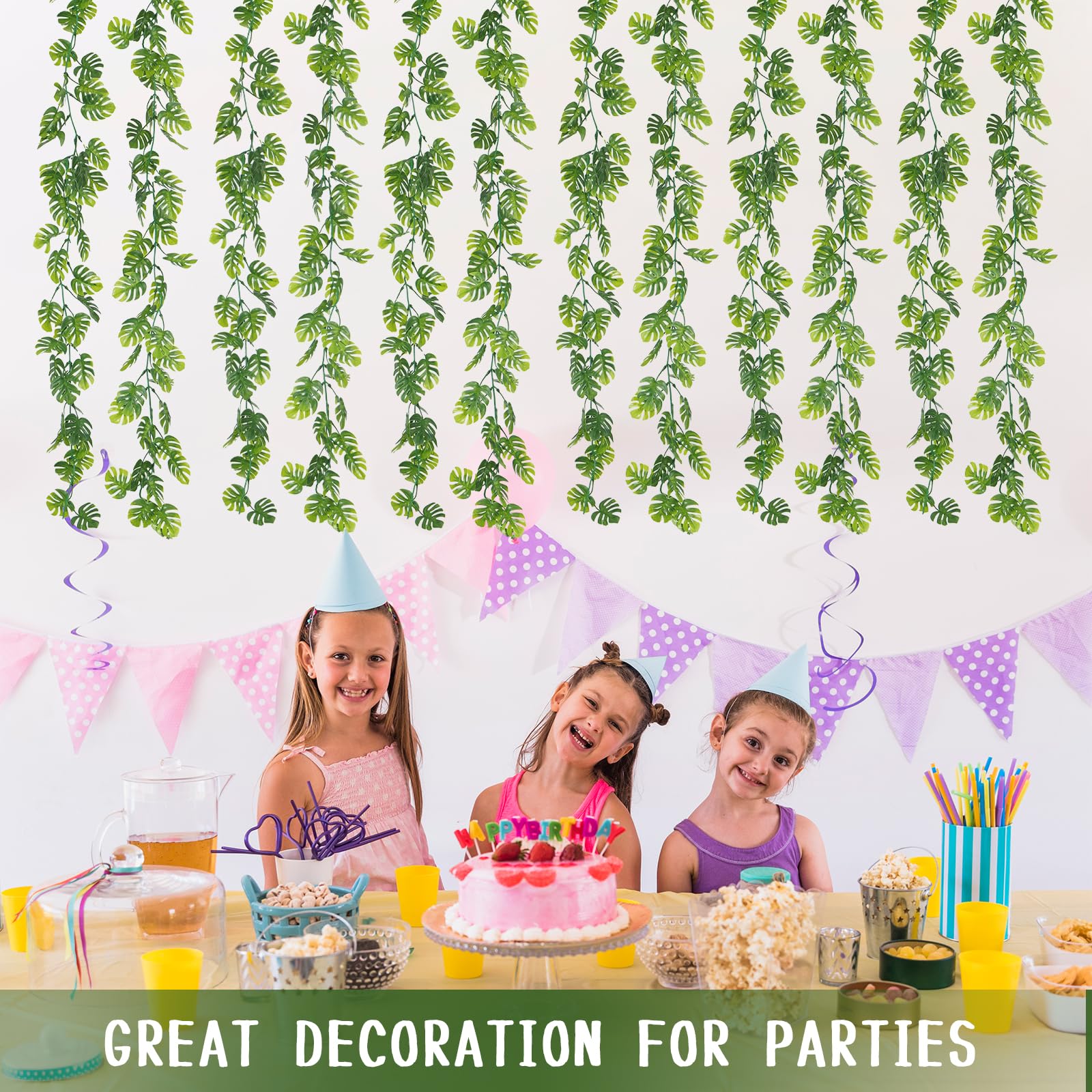 Dolicer palm leaf garland is UV resistant for outdoor, fade-free display.
