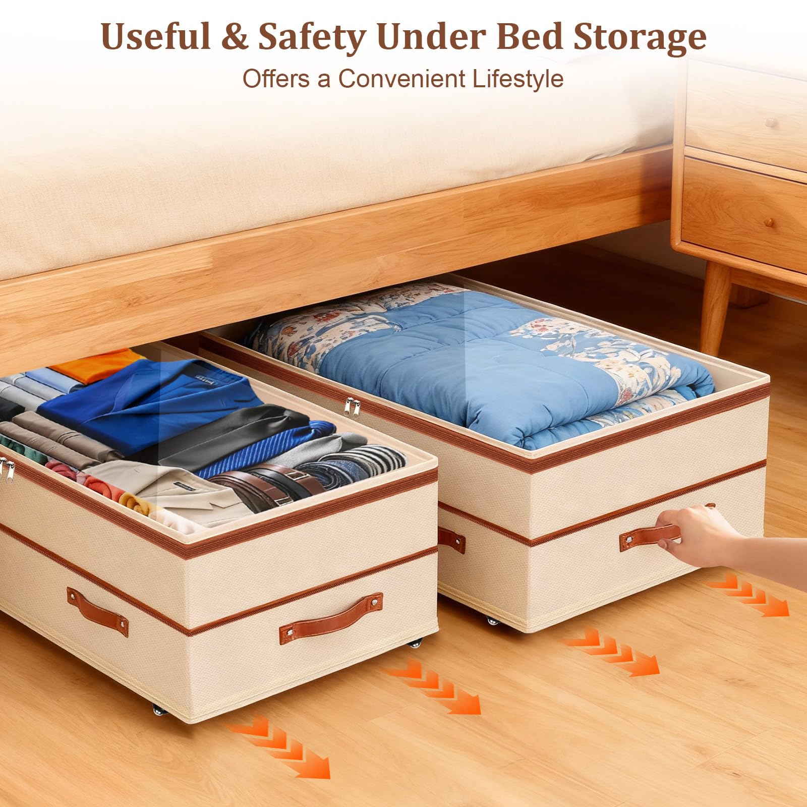 Dolicer under-bed storage foldable design for compact storage