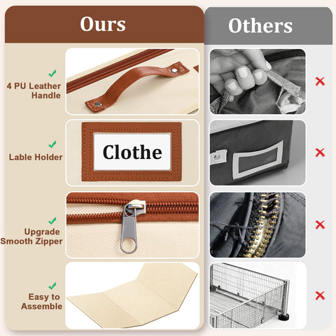 Dolicer under-bed storage leather-style handles for durability