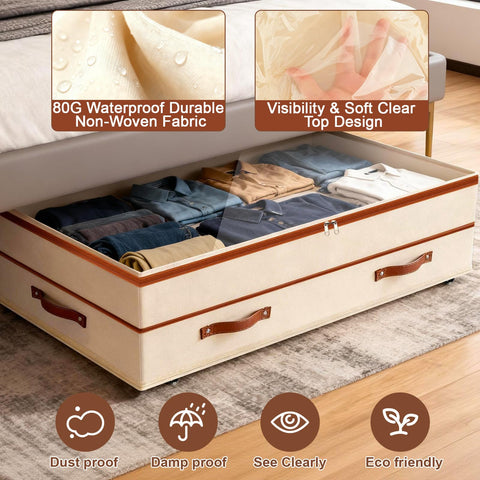 Dolicer under-bed storage waterproof fabric and durable construction