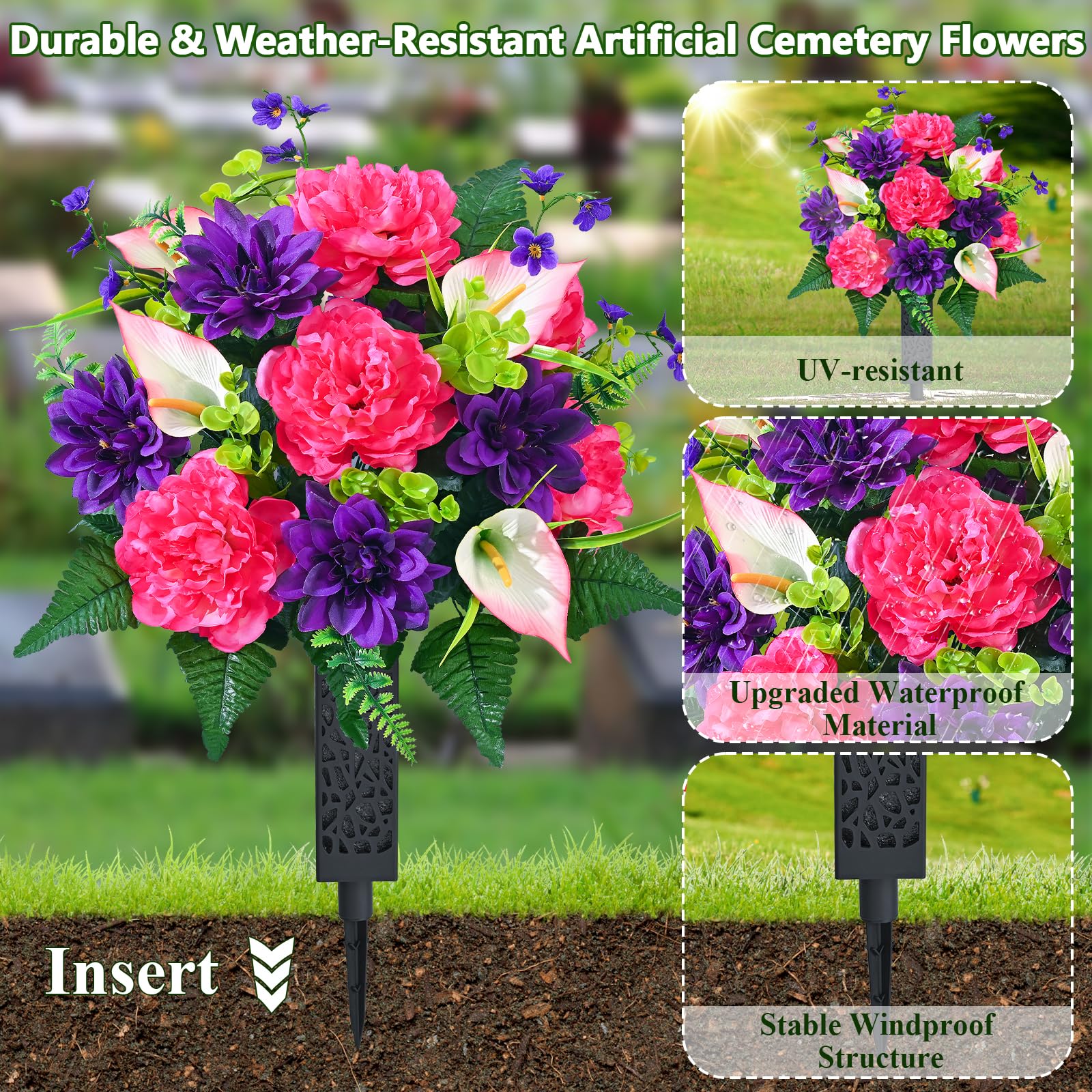 Dolicer UV-resistant grave flowers maintain vibrant color in sunlight