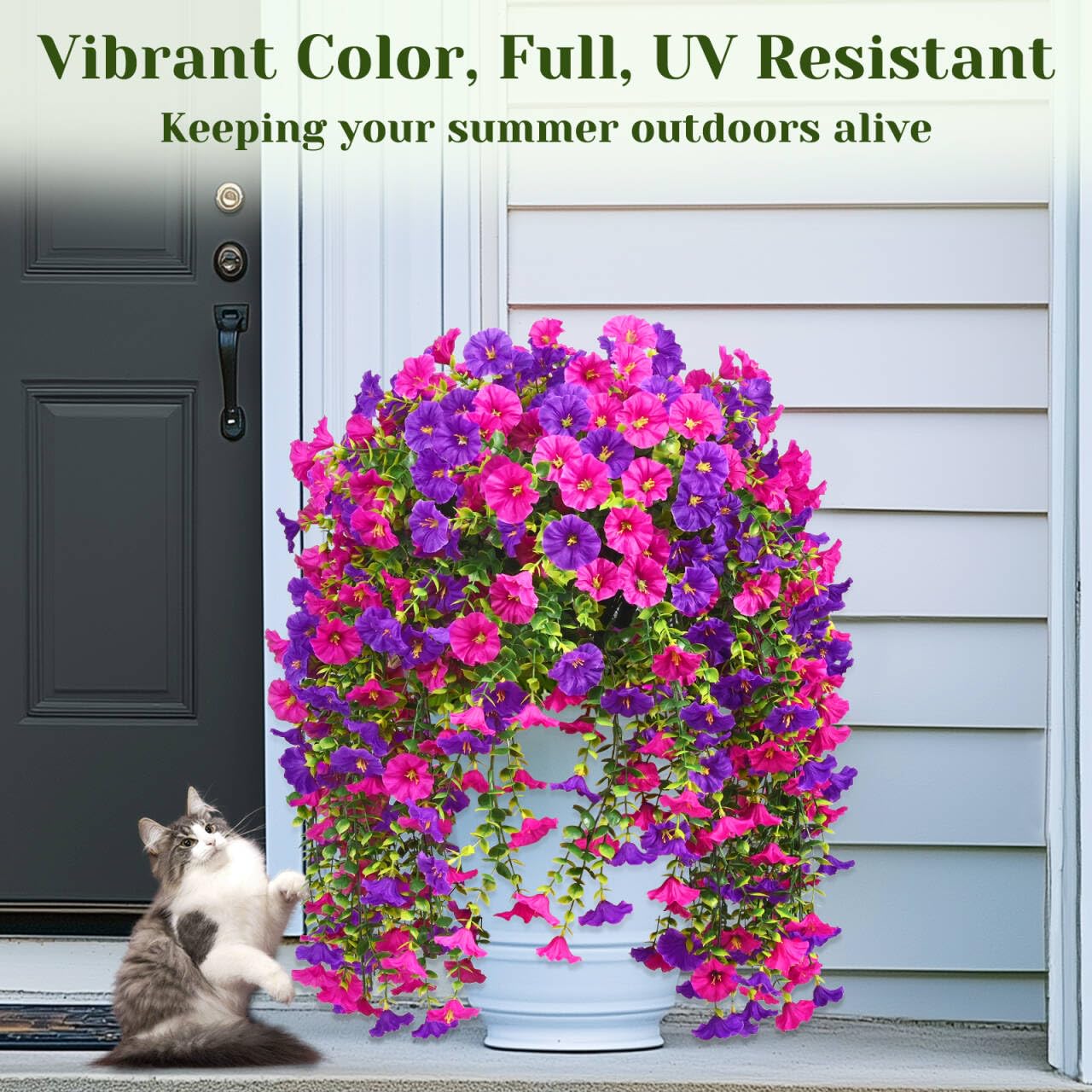 Dolicer UV-resistant outdoor flowers maintain brightness in sun and wind.