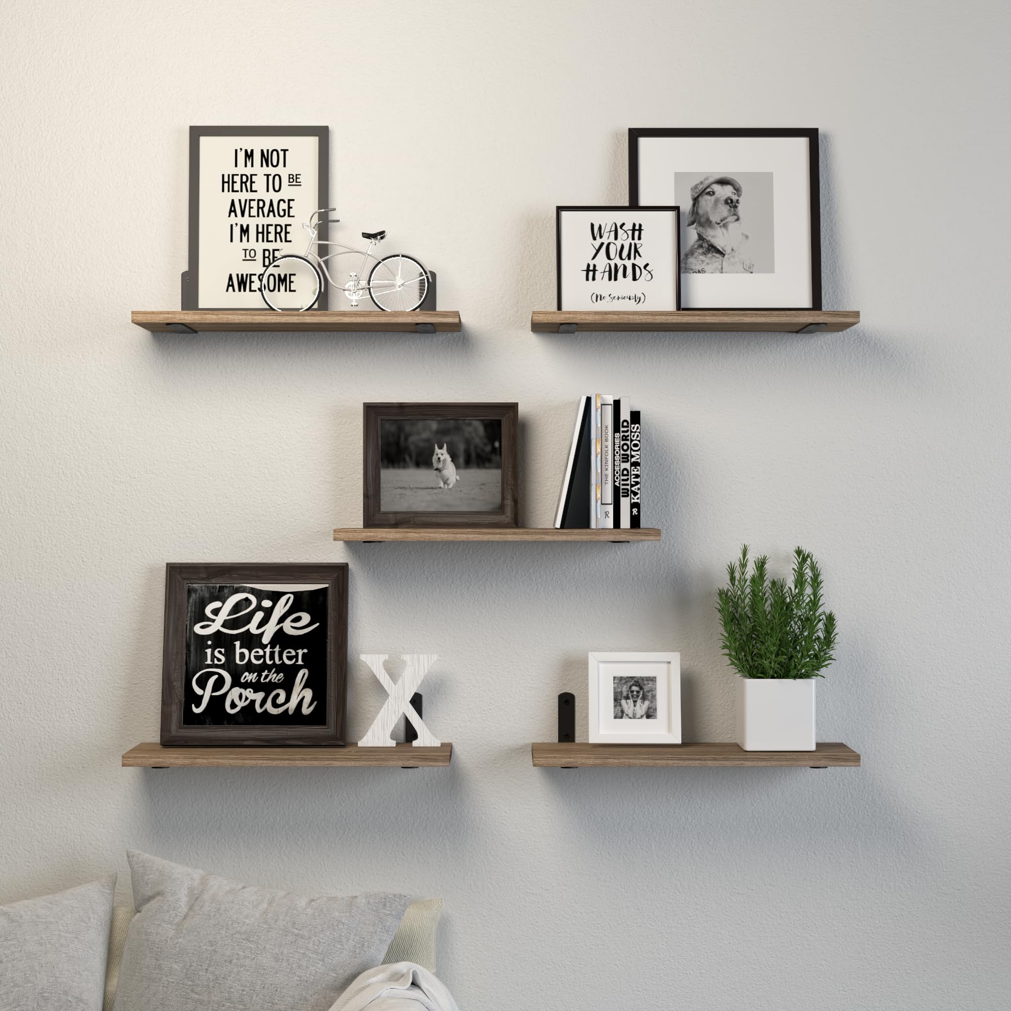DOLLFIO bathroom floating shelves ideal for toiletries and small towels.