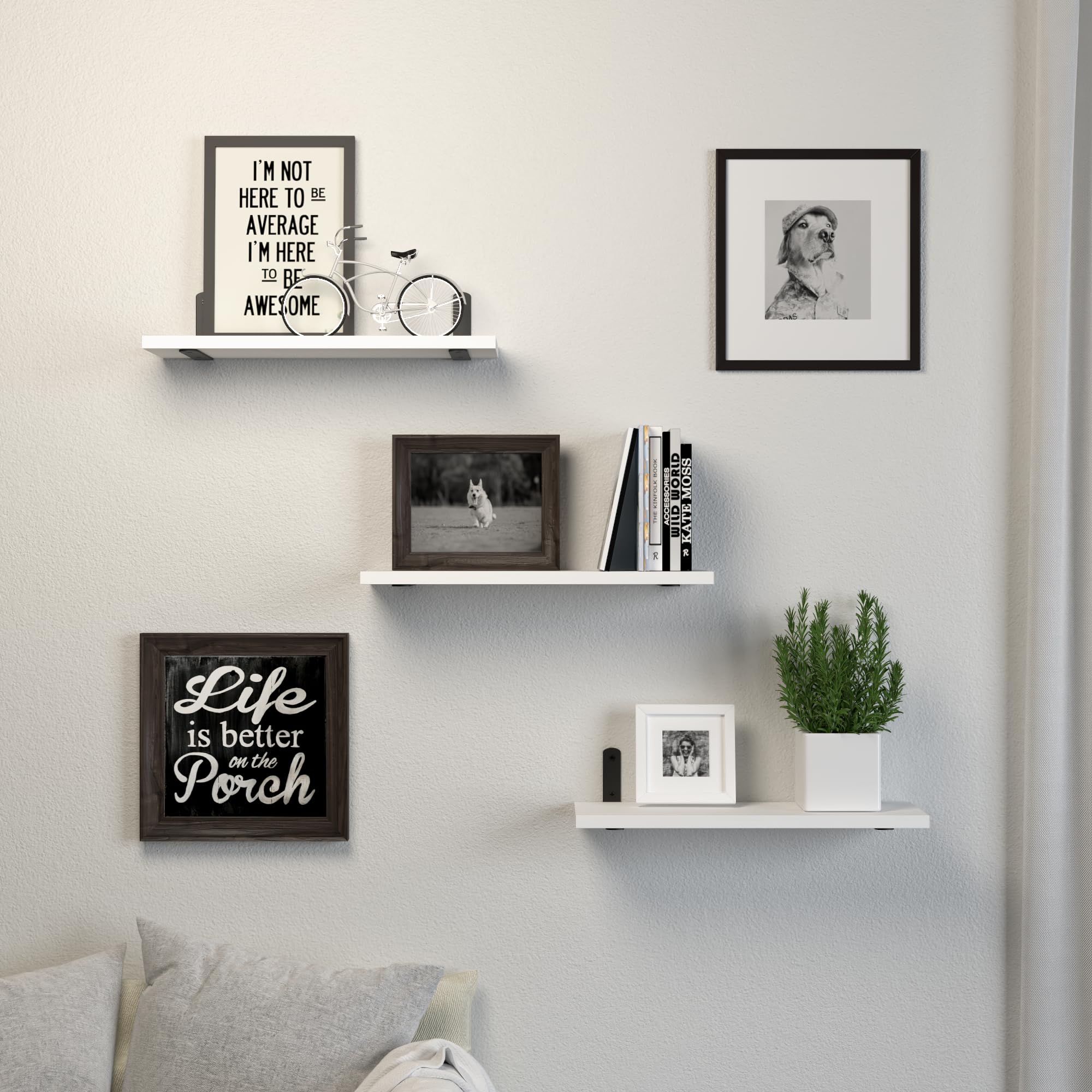 Dollfio solid wood shelves highlighting natural grain and durability