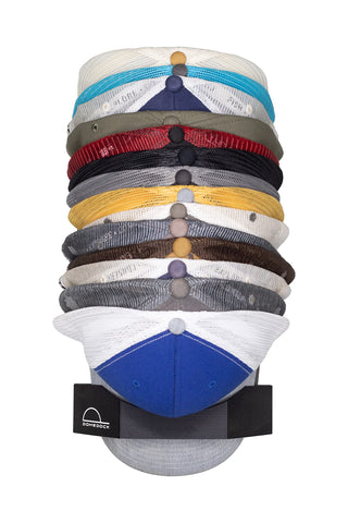 Dome Dock close-up of curved cutout protecting hat brims during storage