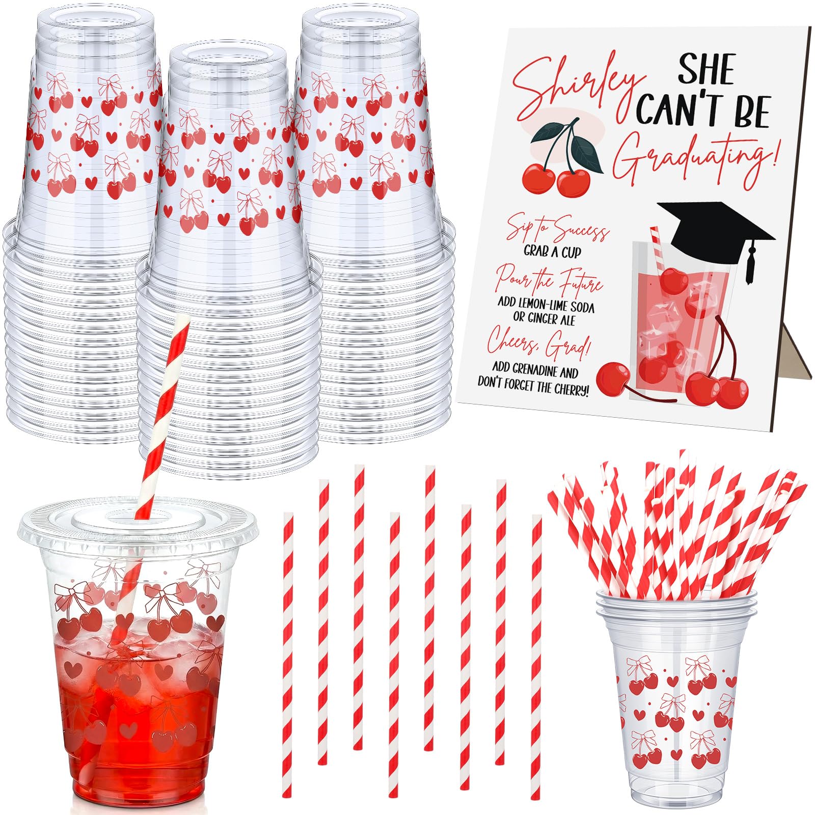 Domensi Shirley Temple bar sign enhances graduation party decor and guest experience