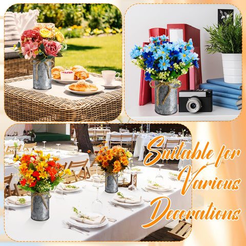 Domensi vintage-style metal vases for versatile centerpieces and displays.