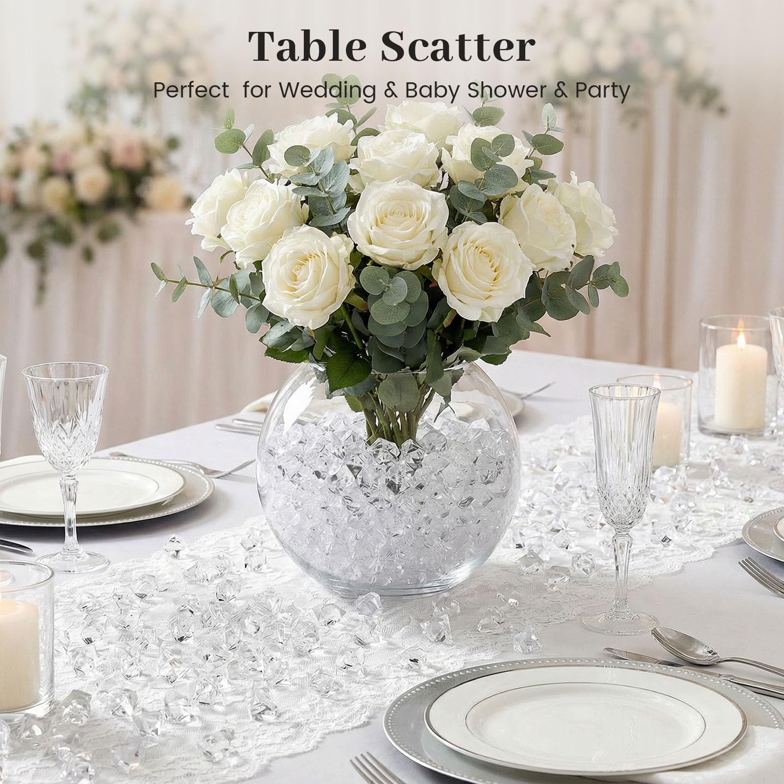 DomeStar crystal-clear stones maximize light and create shimmering reflections.