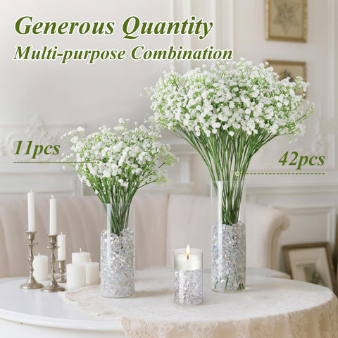 DomeStar artificial baby’s breath green stems for natural centerpieces
