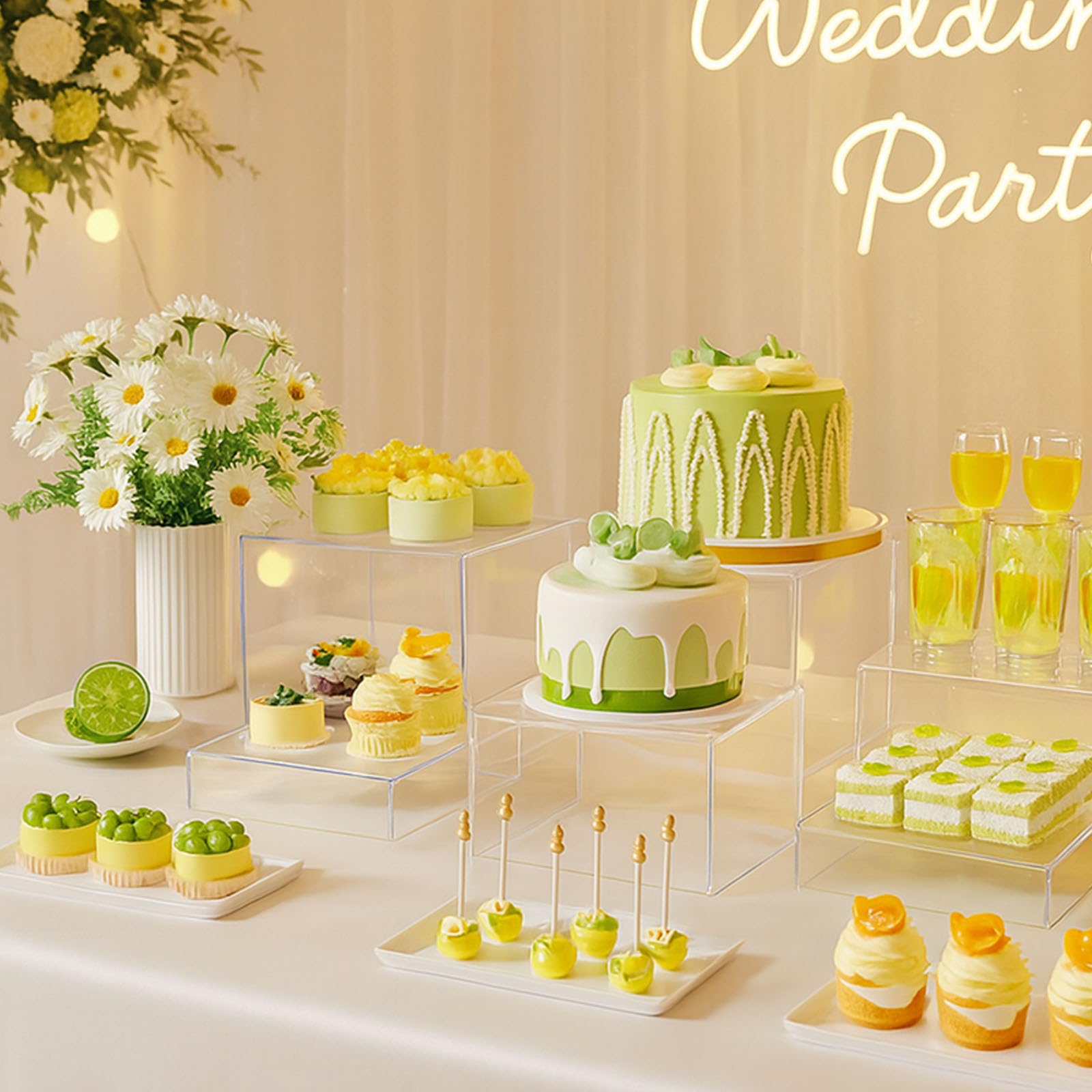 DomeStar 4-inch stands secure desserts while keeping the display clean and accessible