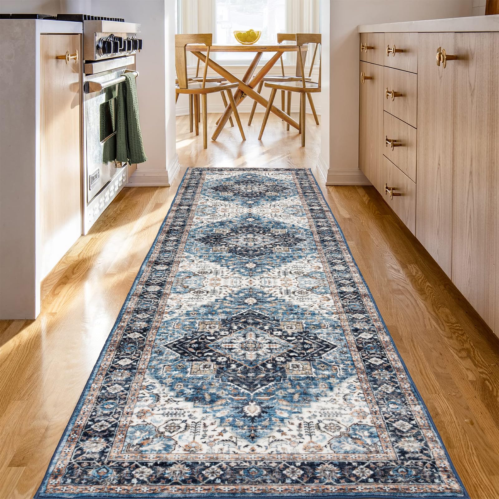 Domitapis runner rug 2x8 with soft texture for hallway comfort.