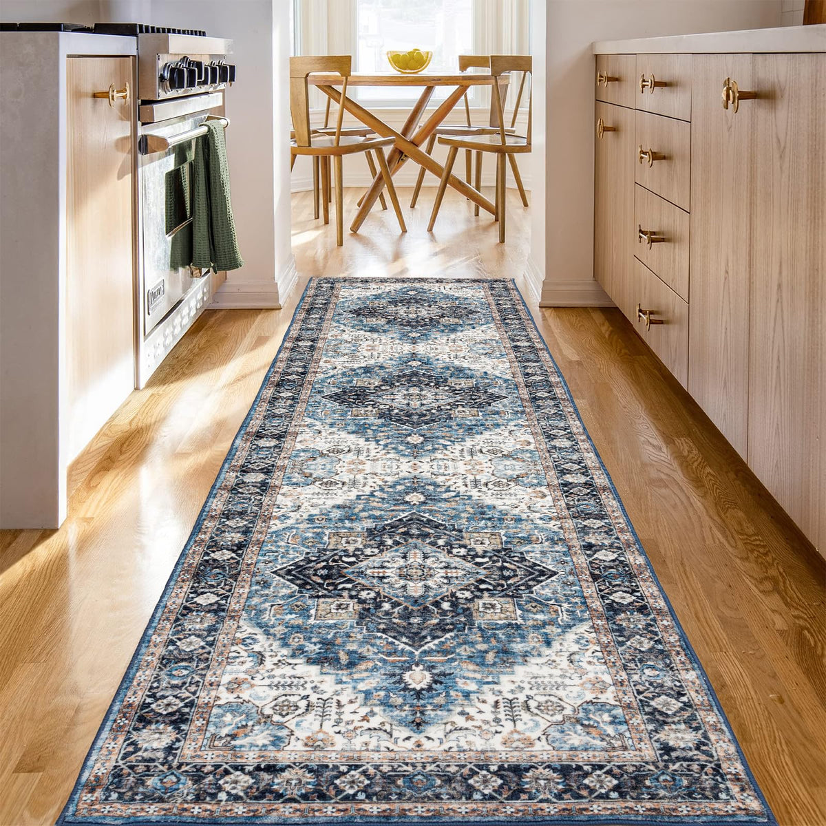 Domitapis runner rug 2x8 with soft texture for hallway comfort.