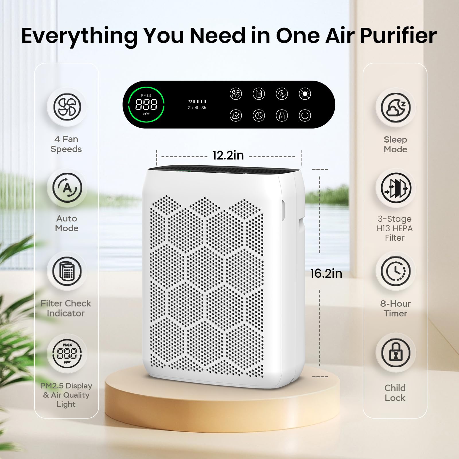 Domotrix JH22C essential oil tray adds a subtle room fragrance.