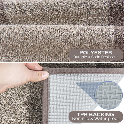 DOMUSTEX absorbent kitchen rug soaks up water and oil spills quickly.