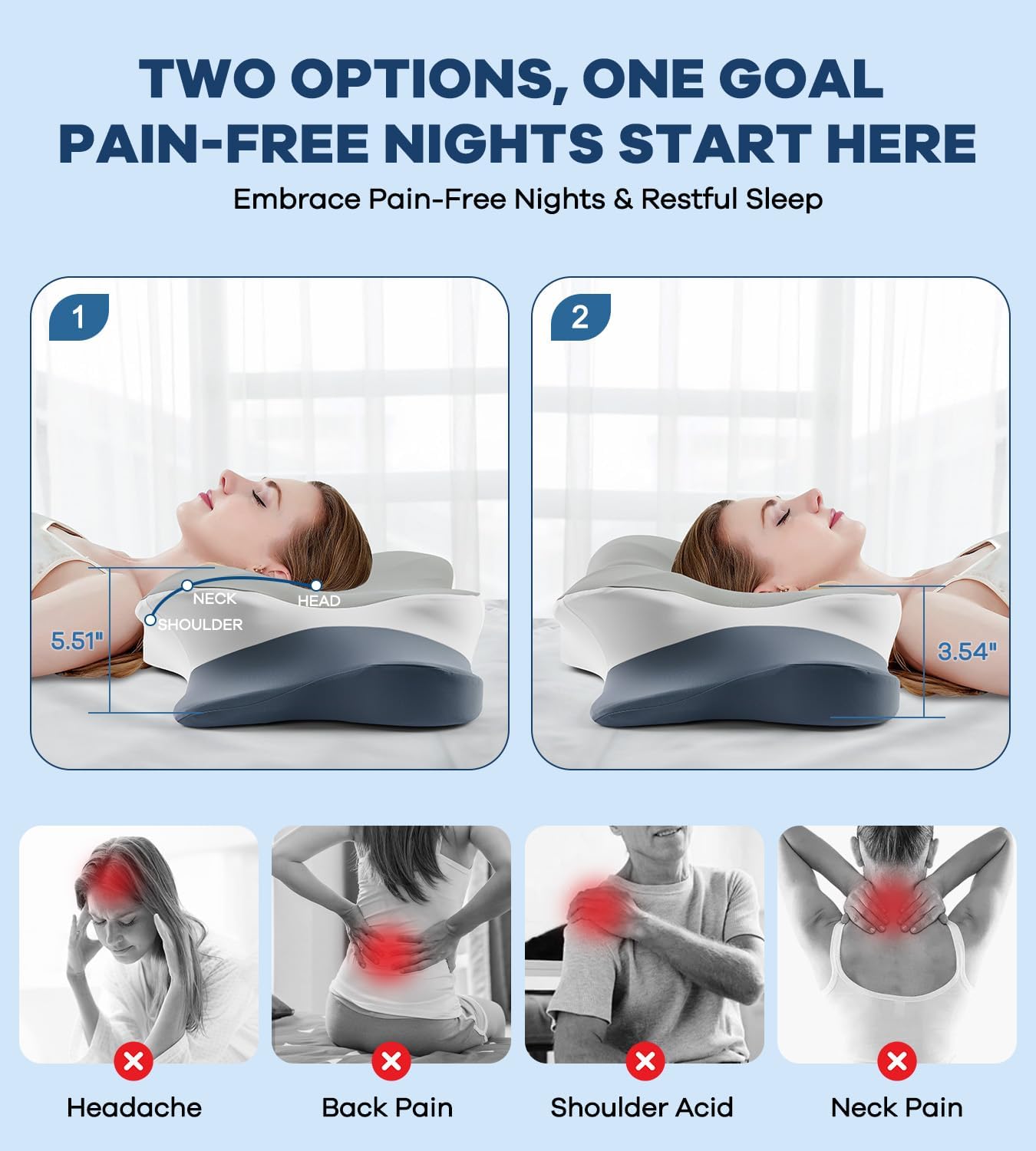 DONAMA arm-relief trench eases shoulder pressure for side sleepers