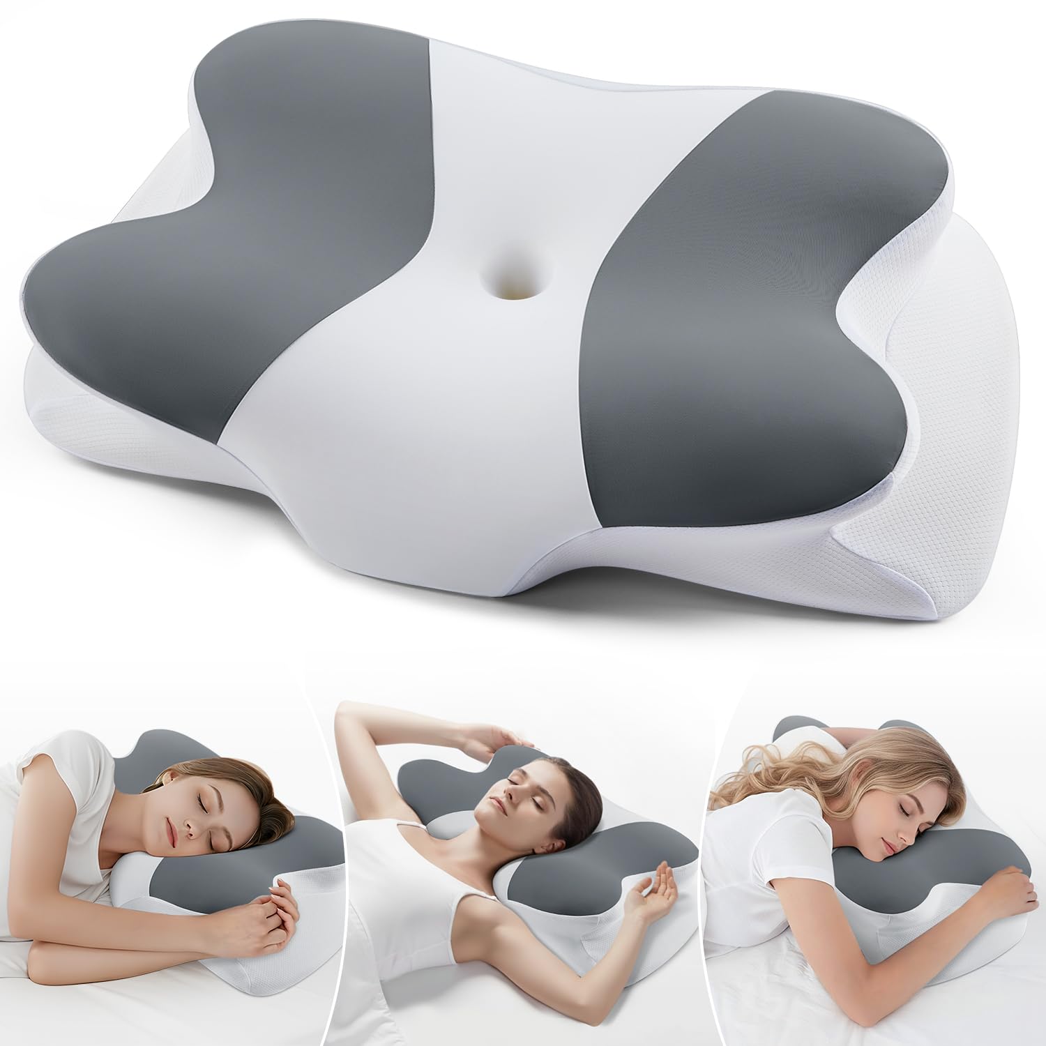 DONAMA cervical neck pillow contour provides ergonomic neck support for restful sleep