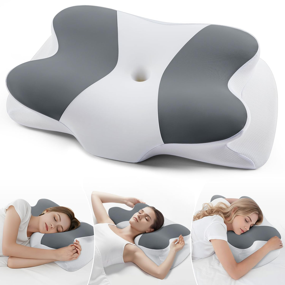 DONAMA cervical neck pillow contour provides ergonomic neck support for restful sleep