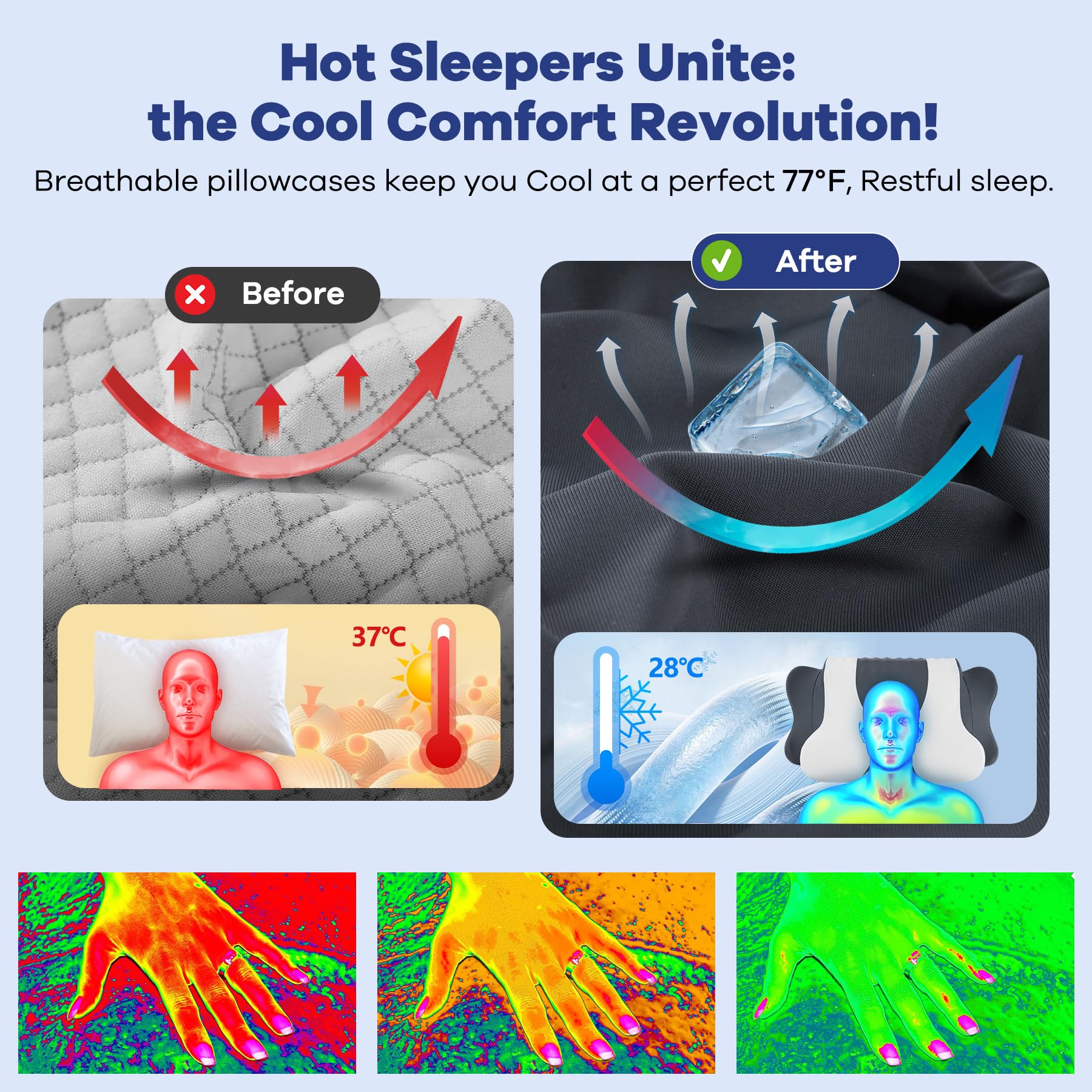 DONAMA Cervical Neck Pillow includes an ice-silk pillowcase for cooling and moisture-wicking sleep.