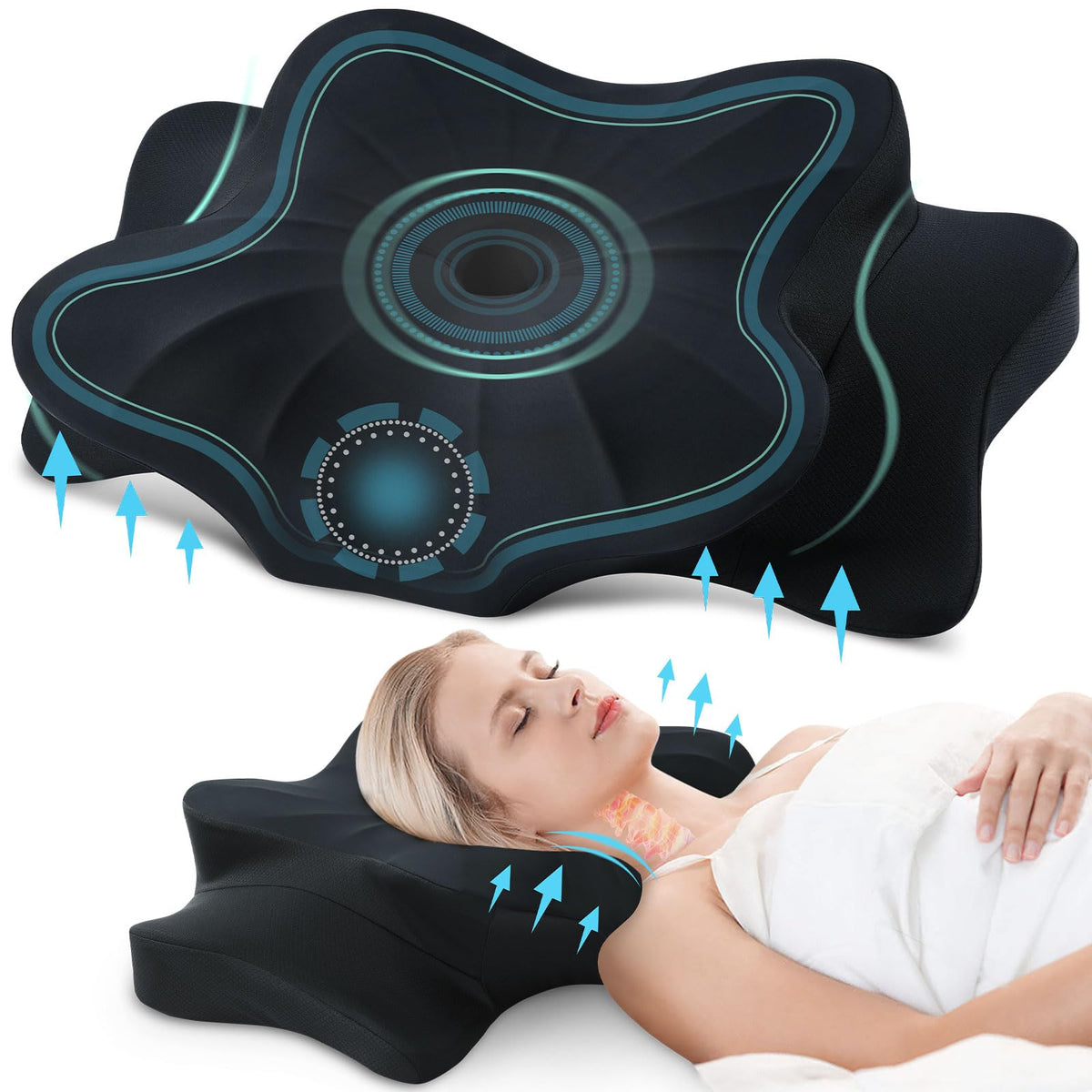 Donama cervical pillow arc design supports neck alignment for restful sleep.