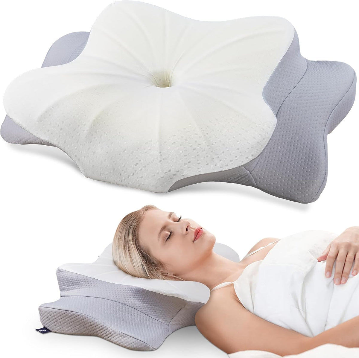 DONAMA Cervical Pillow dual-height ergonomic profile supports neck alignment for multiple sleep positions