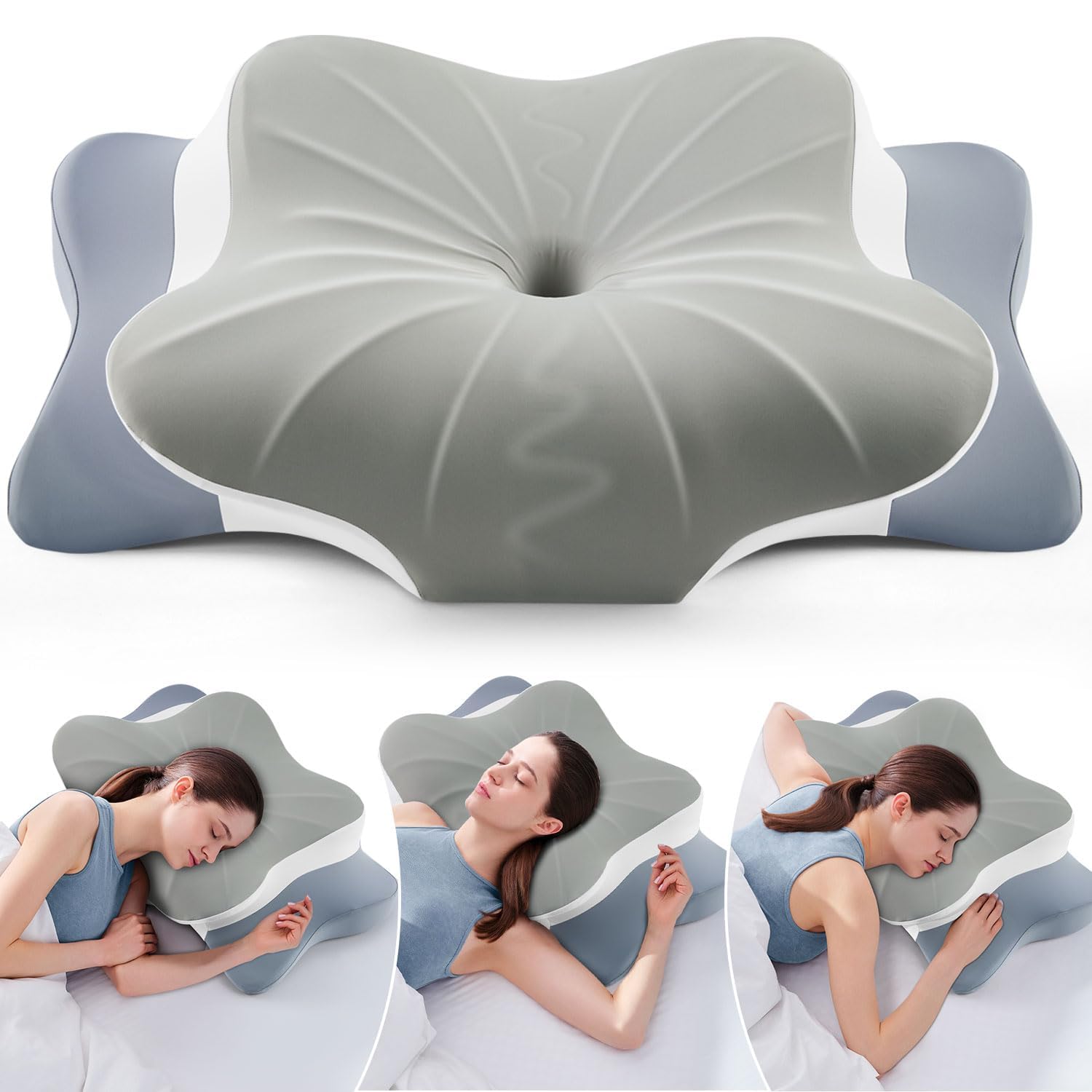 DONAMA cervical pillow with foam-core support for targeted neck comfort