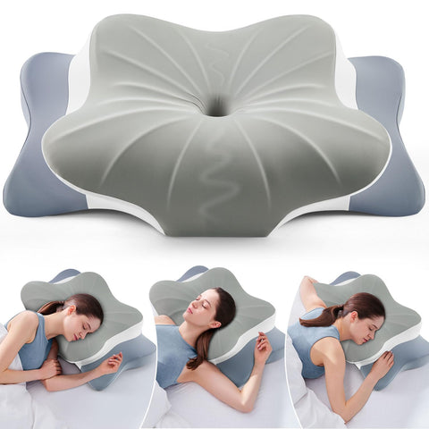 DONAMA cervical pillow with foam-core support for targeted neck comfort