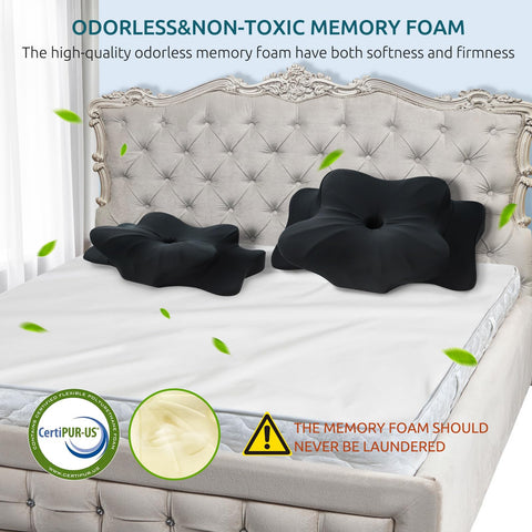 Donama cervical pillow suitable for all sleep styles with contour comfort.