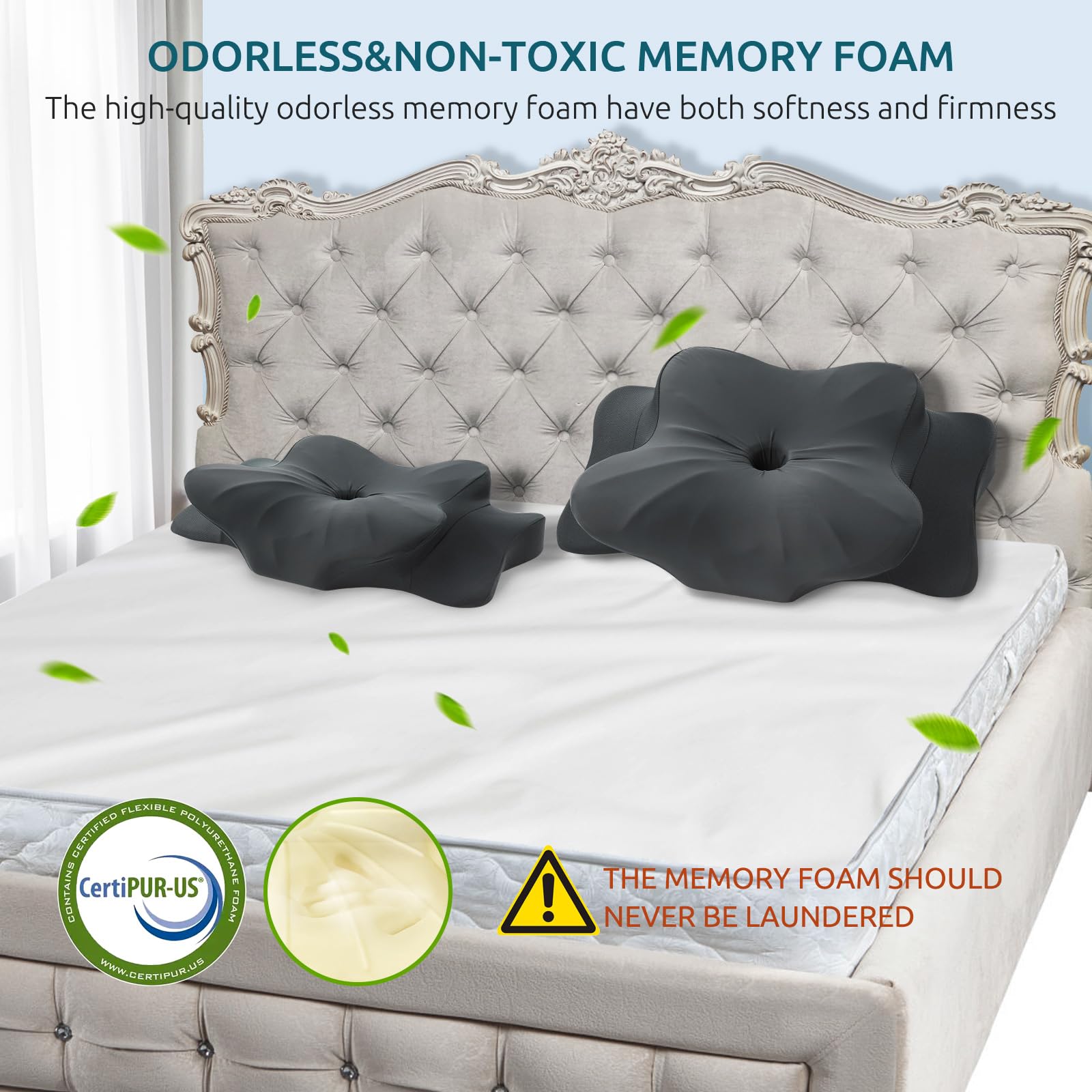 DONAMA high-density memory foam maintains shape for lasting support.