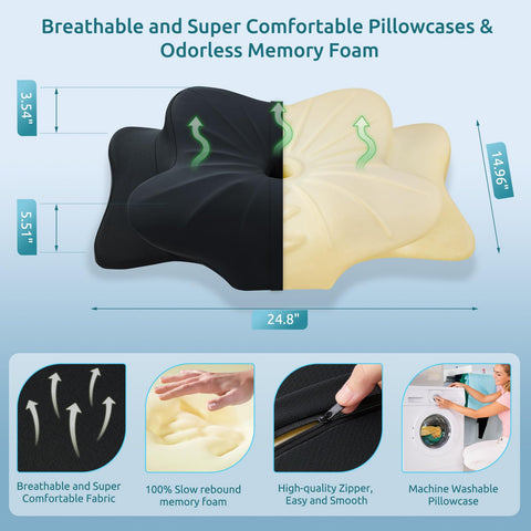 Donama convex design aligns cervical spine points for comfort.