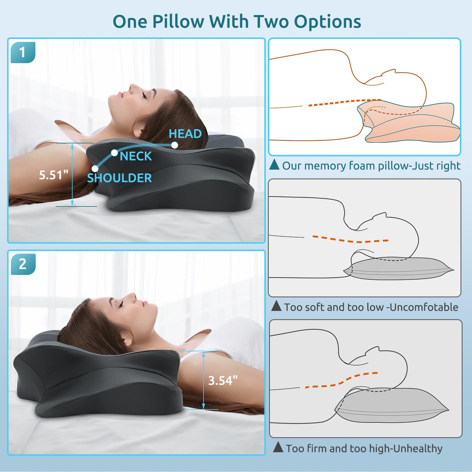 DONAMA removable breathable pillowcase keeps you cool and easy to clean.