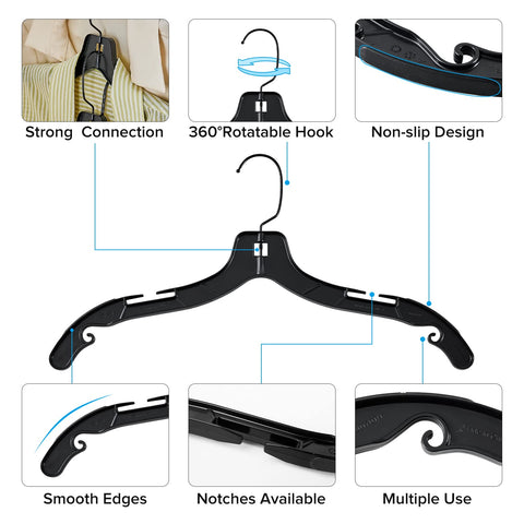 Donext heavy-duty plastic hanger offers durable support for everyday garments.