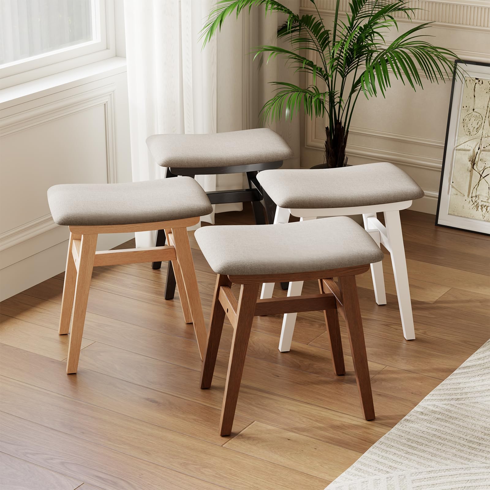 DONGMUWUJEE solid wood stool supports up to 300 lbs confidently