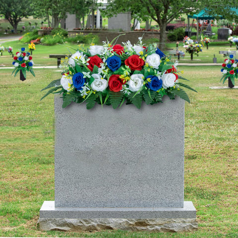 DONODA weather-resistant saddle keeps tombstone décor vibrant through seasons.