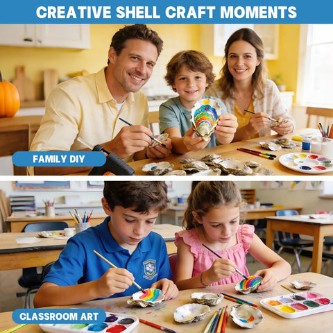 DoodleBean 4-6 inch concave oyster shells, great for DIY ornaments and table centerpieces.