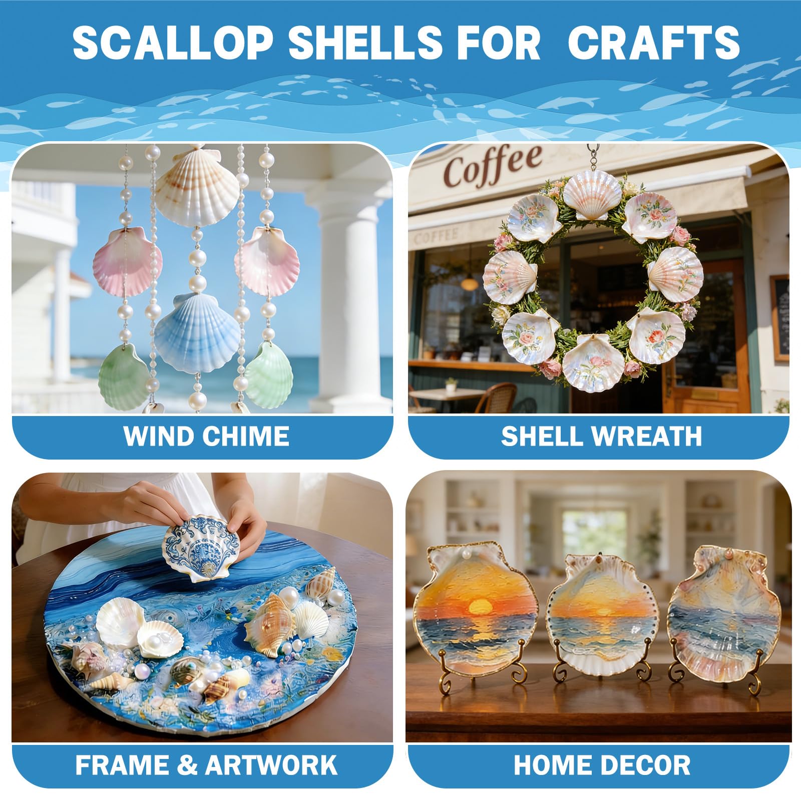 DOODLEBEAN scallop shells for crafts inspiring family art projects