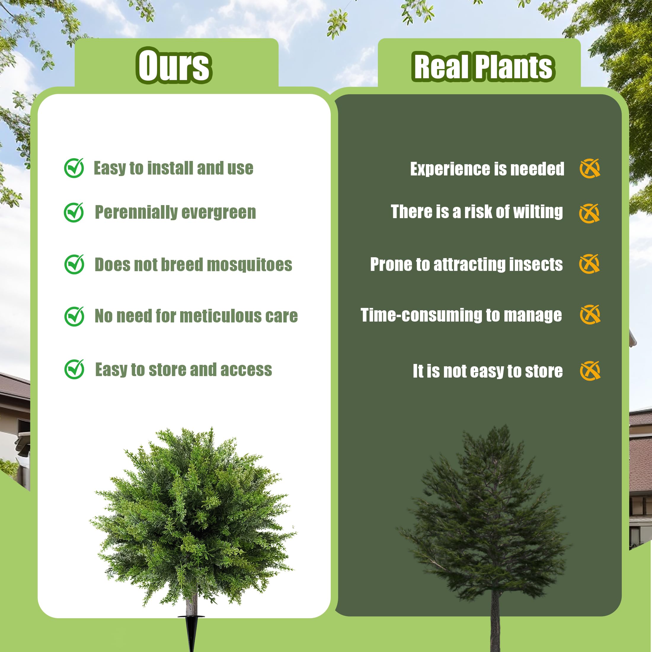 DOPGIB topiary made from UV-resistant HDPE maintains color.