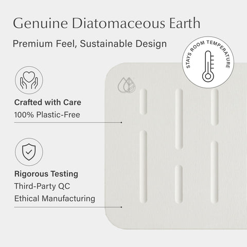 Dorai Stone Bath Mat flat design stays put in busy bathrooms