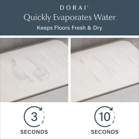 Dorai Stone Bath Mat features a non-slip base to keep floors secure