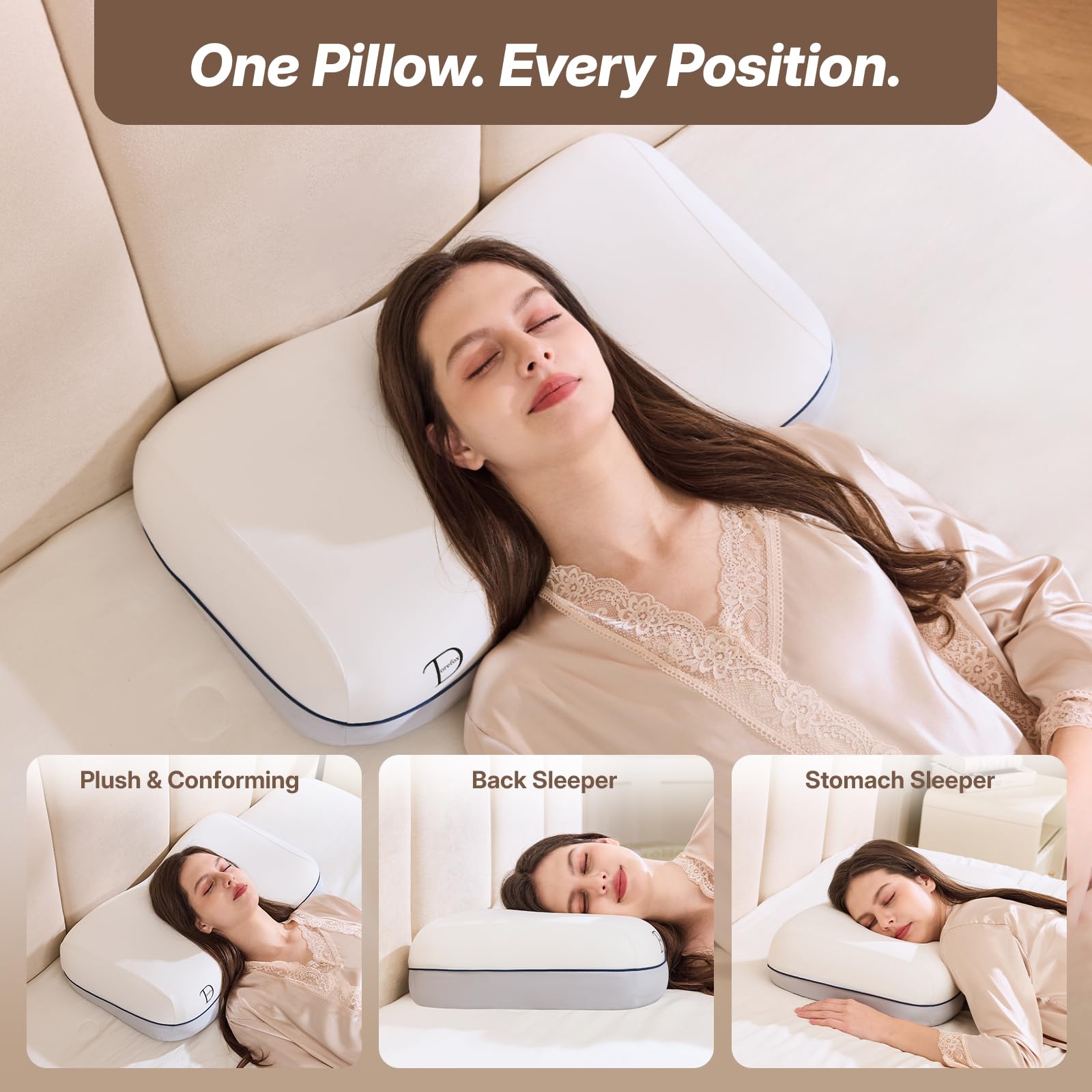 Dorefox back-sleep support promotes steady neck alignment.