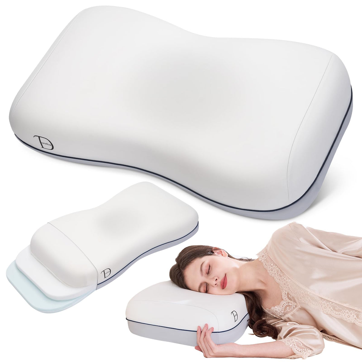 Dorefox three-layer-foam-structure offers customized neck support.